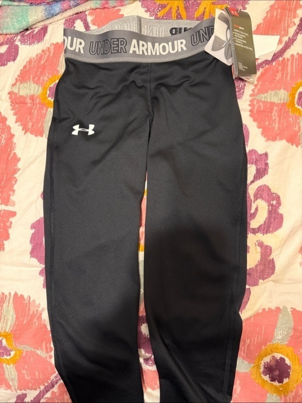 Under Armour Black & Gray Girls' Performance Leggings